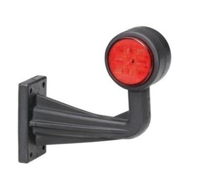 Lampa de gabarit lungă HELLA 2XS 357 005-031, LED, 30V, 12/24V, unghi de 90 de grade, sticlă transparentă, partea stângă